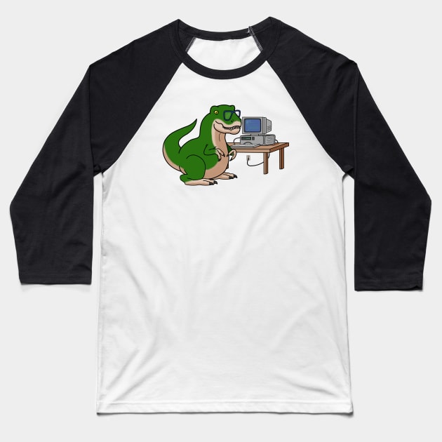 Senior Engineer, T rex, dinosaur, programming Baseball T-Shirt by Anahis Digital Art